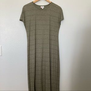 Lularoe Green Maria Striped Dress